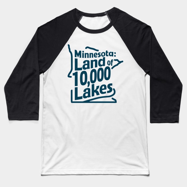 Minnesota Land of 10,000 Lakes Baseball T-Shirt by Moulezitouna